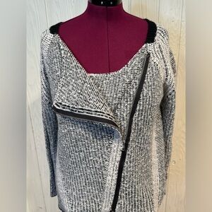 Together Asymmetrical Zip Up Sweater, Size L